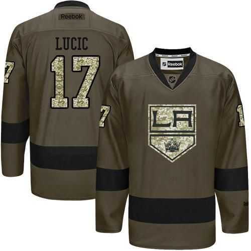 Glued Los Angeles Kings #17 Milan Lucic Green Salute to Service NHL Jersey,We sell and wholesale Glued Los Angeles Kings #17 Milan Lucic Green Salute to Service NHL Jersey on line form chian!